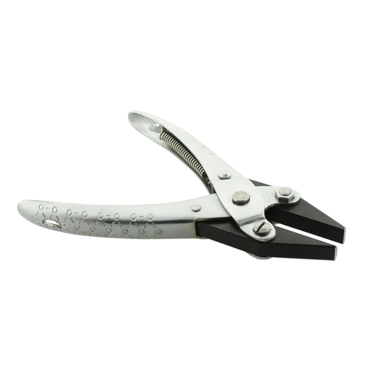 The Beadsmith Pinze parallele a becco semicircolare/piatto, 140 mm, strumento in acciaio per la creazione di gioielli, con molla