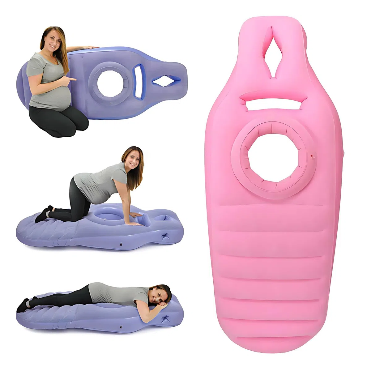 Cuscino Gonfiabile Per La Gravidanza, Cuscino Per Maternità Con Foro Per La Pancia, Per Un Supporto Ottimale Durante Il Sonno, Supporto Per Il Pancione, Pink