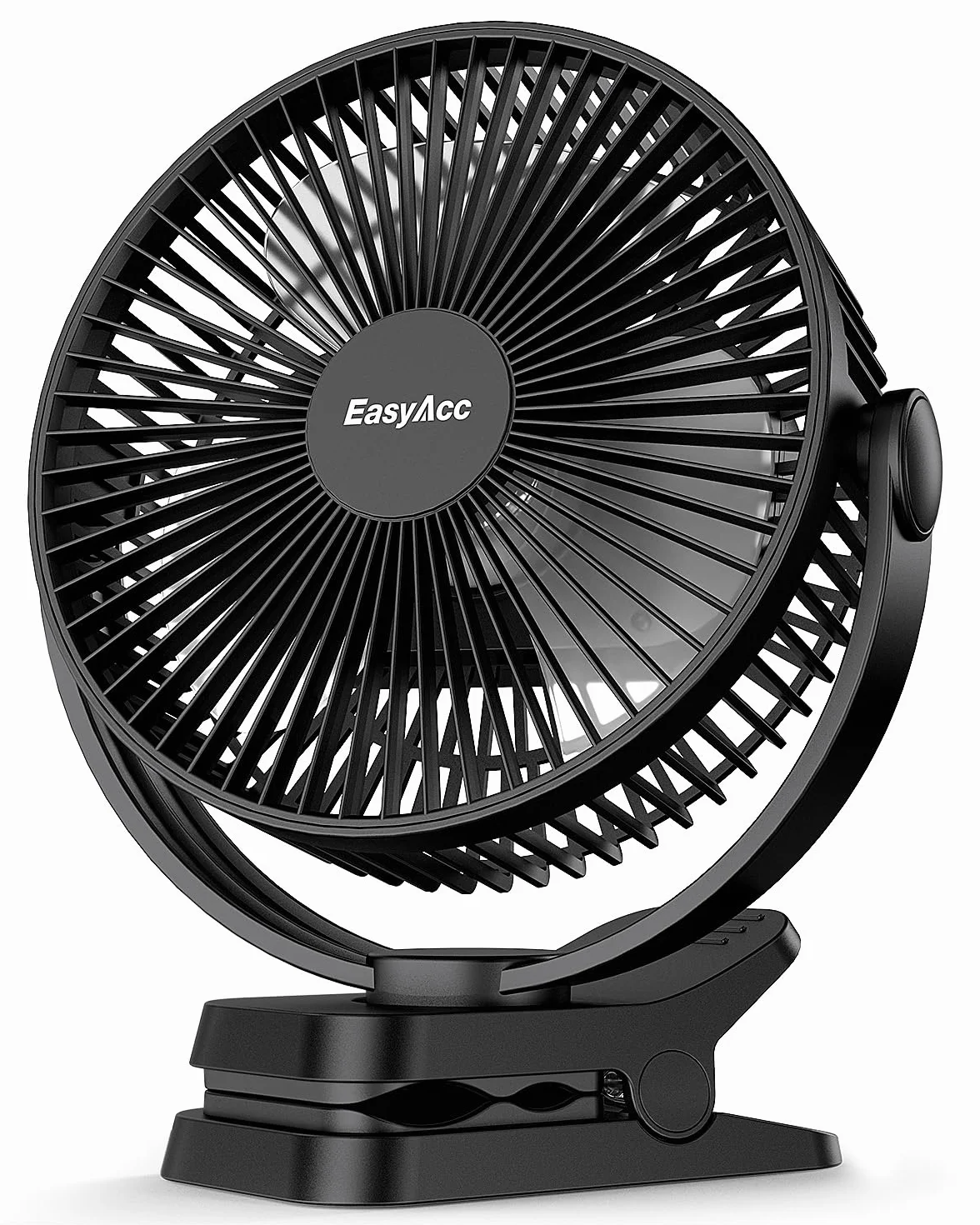 EasyAcc Ventilatore da Tavolo 10000mAh Ventilatore a Morsetto 8 Pollici Silenzioso Ventilatore da Soffitto [5 Velocità/Rotazione a 360°/può Caricare Smartphone] per Golf Cart, Ospedali, Campeggio Casa