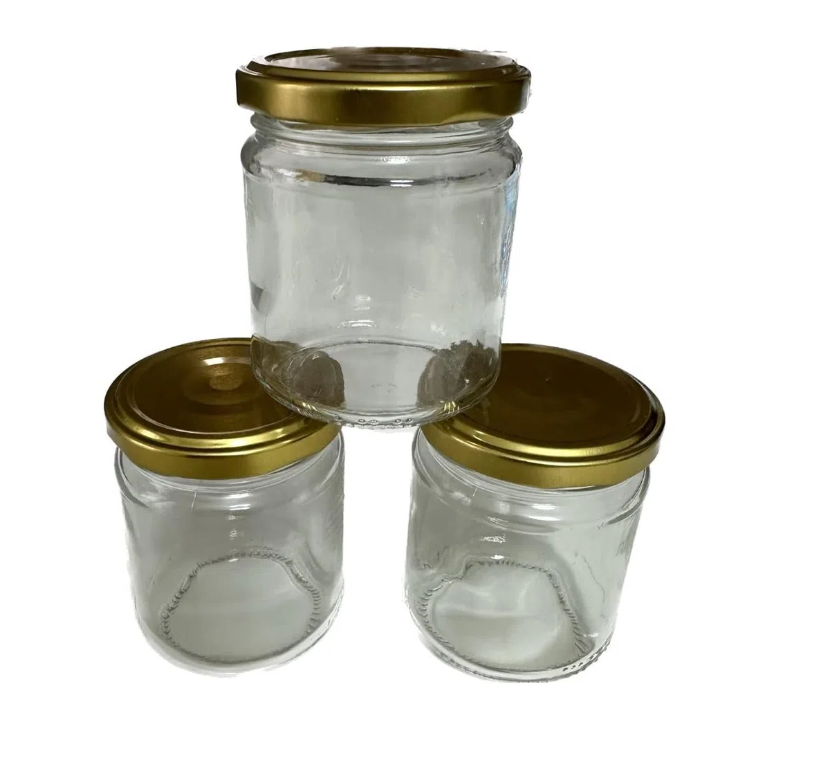 Rubin Set da 60 vasetti in Vetro da 212ml con Tappi Colore Oro