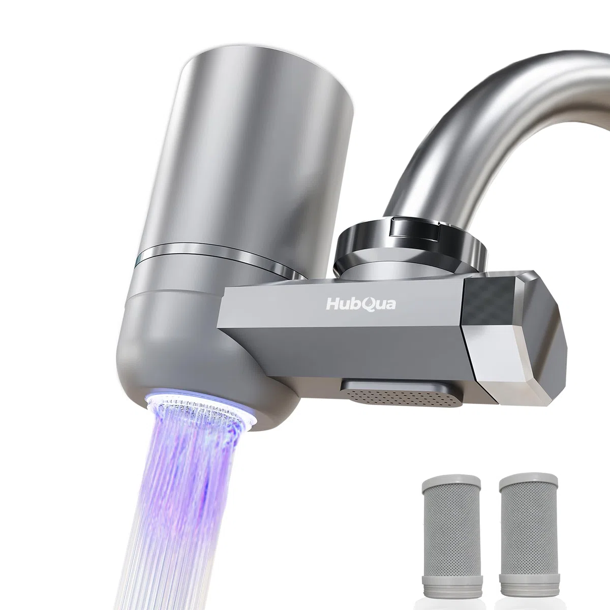EcoUV - Depuratore acqua domestico per Rubinetto Cucina - Tecnologia brevettata luce UV e 2 Filtri Nuovi Antical + Fibra di Carbonio a Doppia Azione. Elimina Calcare, Microrganismi, Cloro