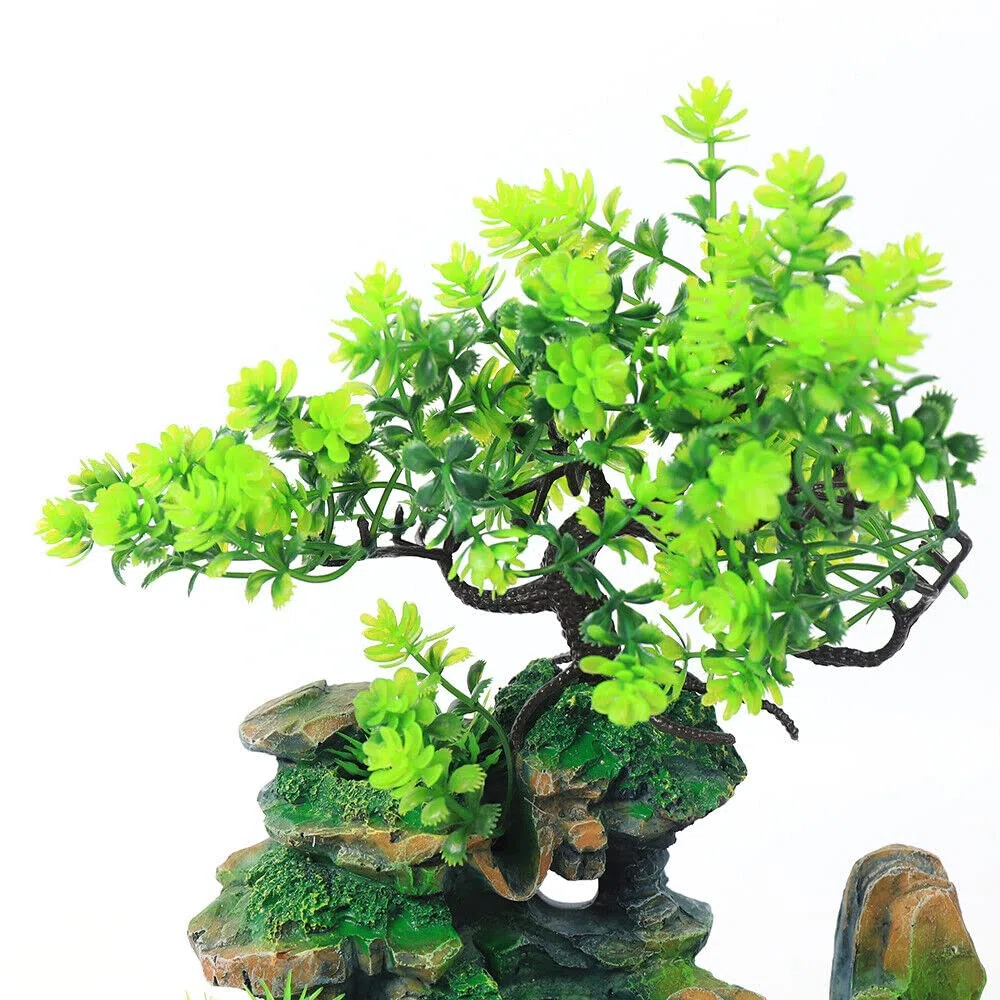 Fontana da interno con illuminazione LED, Fontana da tavolo per soggiorno, scrivania, cascata desktop, bonsai ornamentale, fontana da tavolo a cascata, fontana da scrivania con piante, decorazione