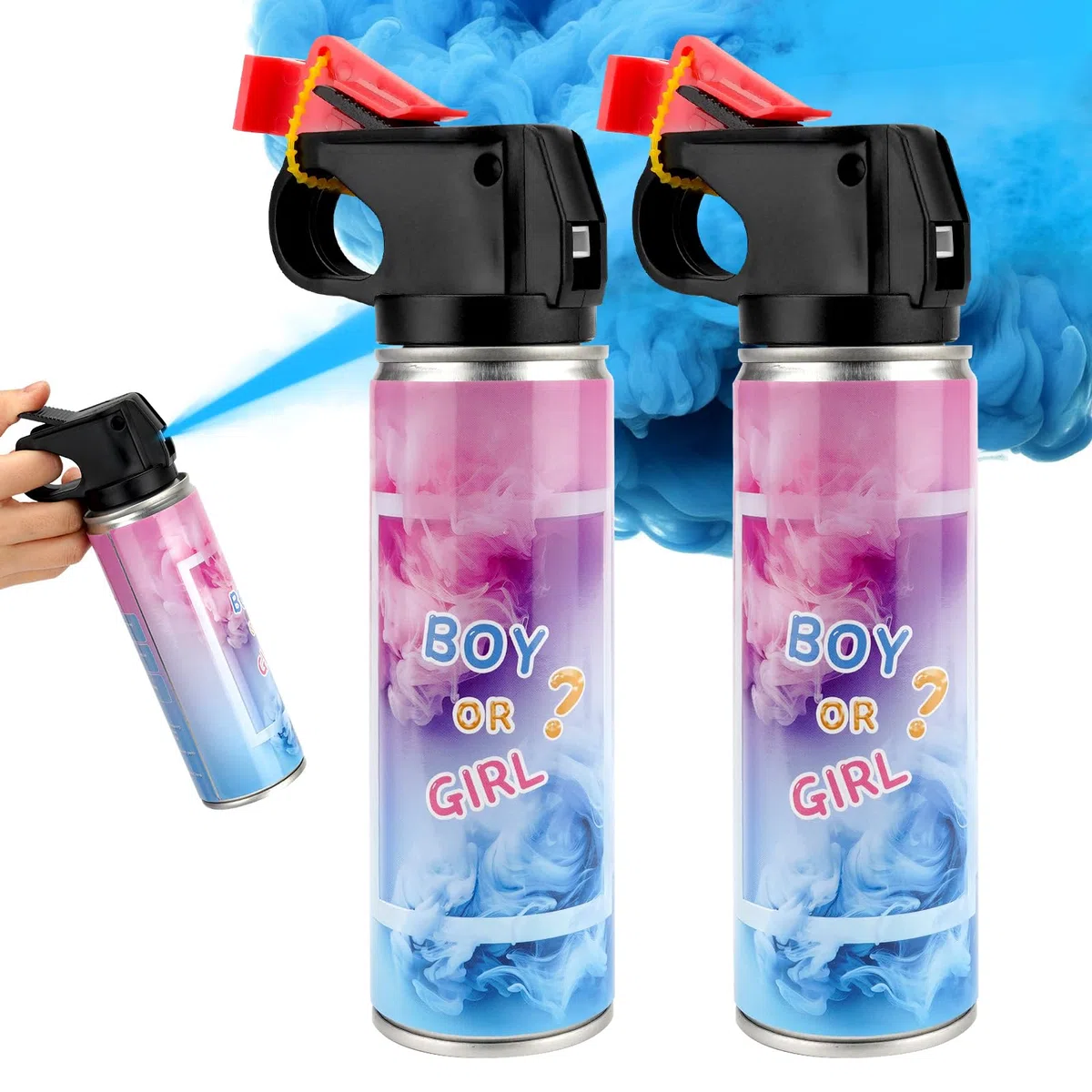 Canon Coriandoli Gender Reveal- Blu, Set di 2 - con polvere cannoni per coriandoli biodegradabili al 100% per rivelazione festa prenatale per annunci di sesso Baby Boy