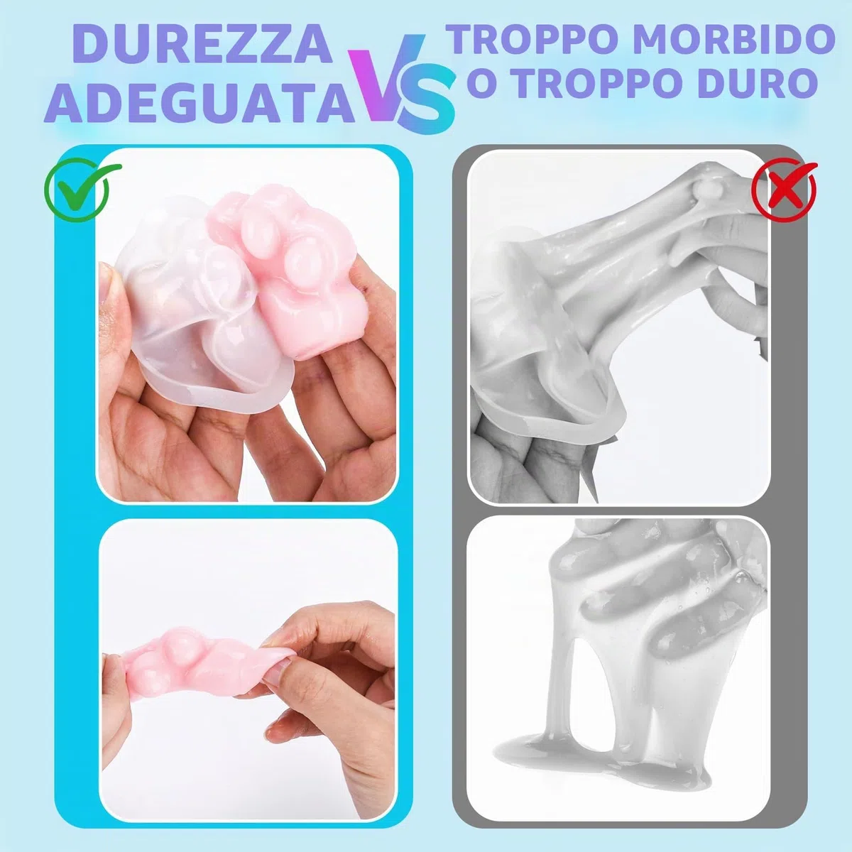 Kit per Creare Squishy in Silicone Liquido,Taba Squishy Kit,Gel per Creare I Tuoi Squishie, Senza Bolle e Asciugatura Rapida,con Piccolo Orso,Zampa di Gatto, Stampi per Formaggio, Divertente