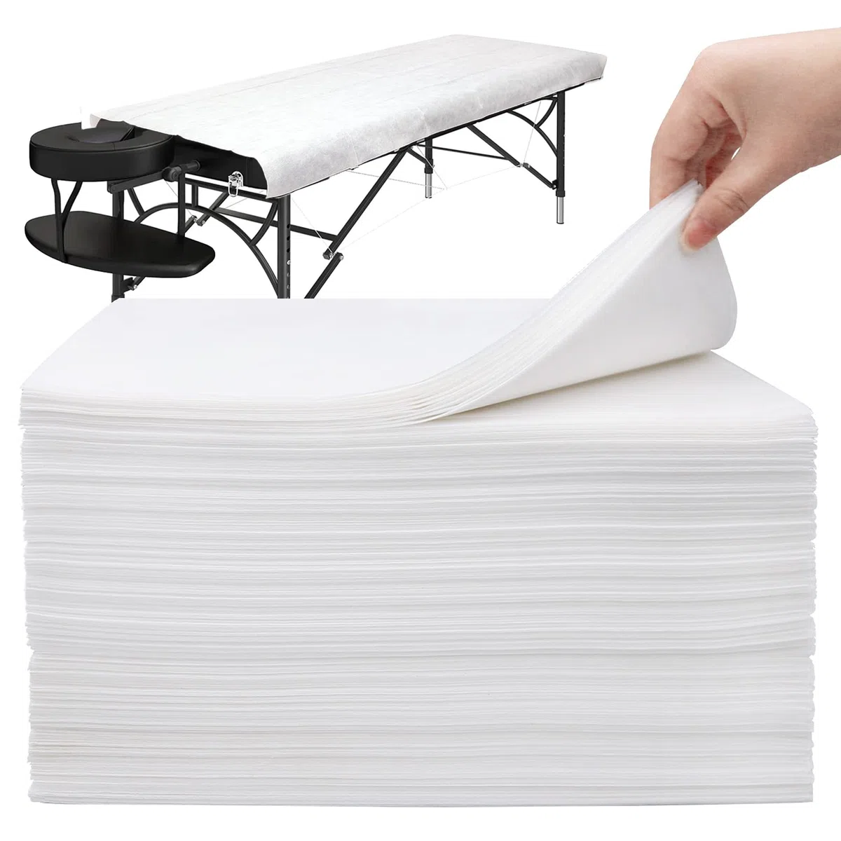 50Pcs Lenzuolo Usa e Getta, Ispessiti, Tvvcalk Lenzuola per Massaggi, Non Tessuto Traspirante Copriletto Cosmetici, Lenzuola da Massaggio per SPA Salone Hotel, 80 x 180 cm