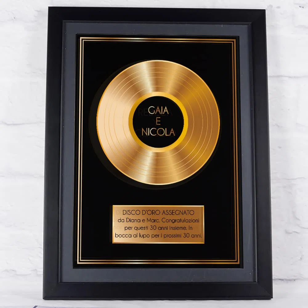 Disco d'oro personalizzato in Una Cornice