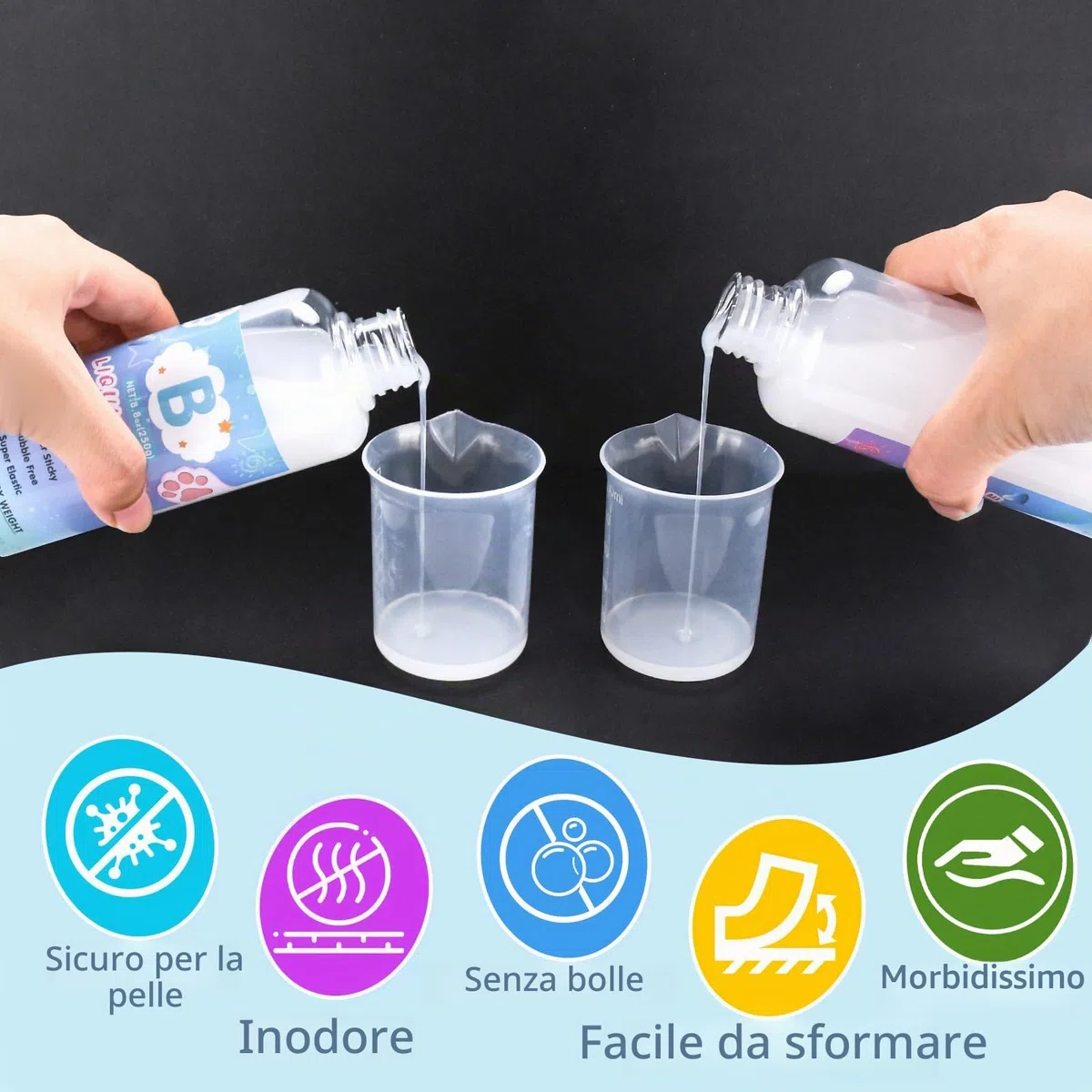 Kit per Creare Squishy in Silicone Liquido,Taba Squishy Kit,Gel per Creare I Tuoi Squishie, Senza Bolle e Asciugatura Rapida,con Piccolo Orso,Zampa di Gatto, Stampi per Formaggio, Divertente