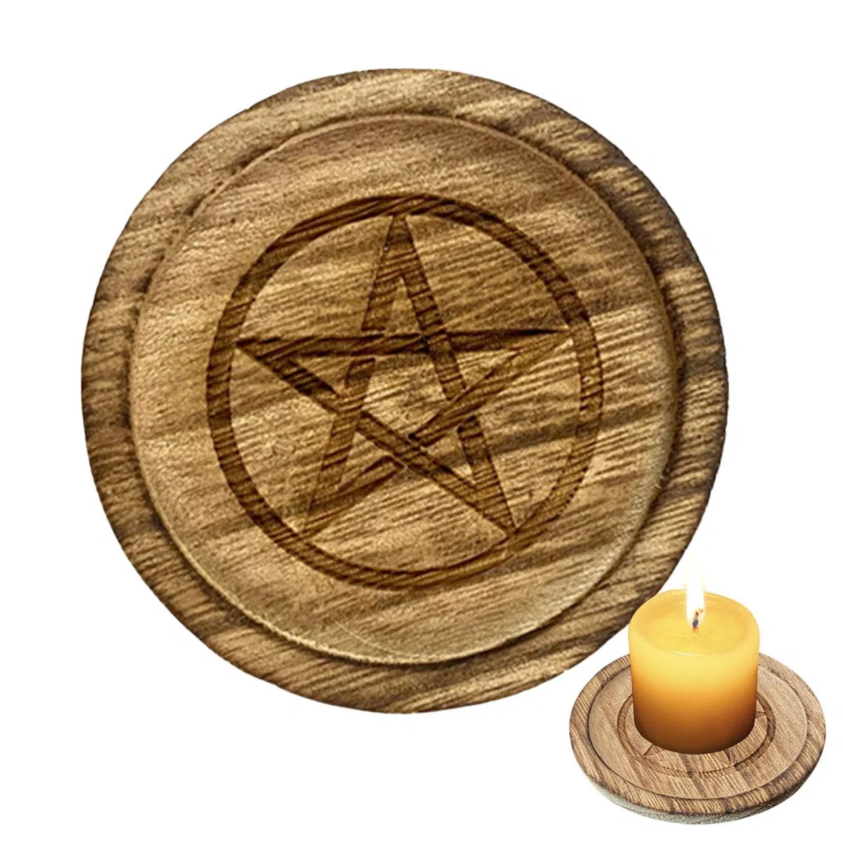 Vassoio Per Gioielli Con D'altare - Vassoio In Legno Con Pentagramma | Vassoio Per Candele Pentacolo Da Altare | Vassoio Da Altare Della Strega Forniture Per Altare Per La Casa, Vassoio In Legn