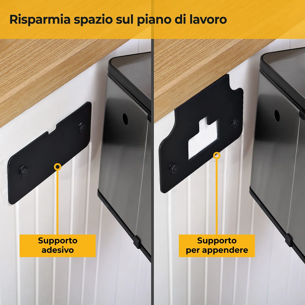 SILBERTHAL Pattumiera biologica da cucina, 3 l, in acciaio inox, con coperchio, per compost da cucina, con filtro ai carboni attivi, contenitore interno lavabile in lavastoviglie