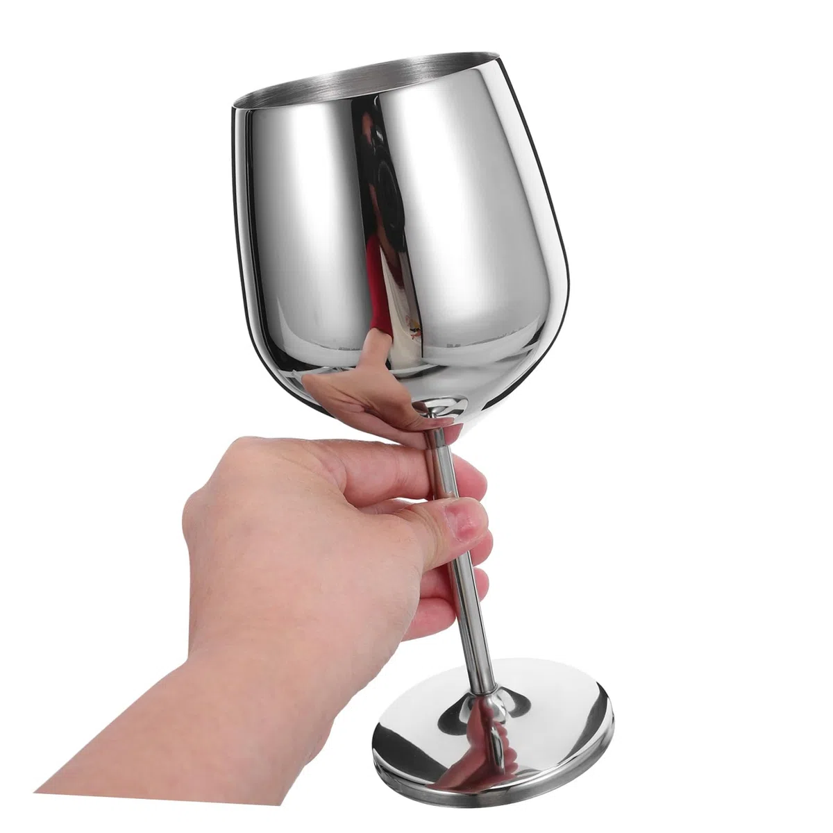 Ciieeo Calici da Vino Portatili in Acciaio Inox 18 Oz/500 Ml Dorati Infrangibili per Picnic Campeggio Feste Set 2 Pezzi