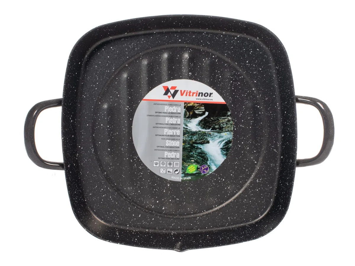 Magefesa Vitrinor Maculato Bistecchiera 2 Manici in Ferro Smaltato K2, 28x28cm