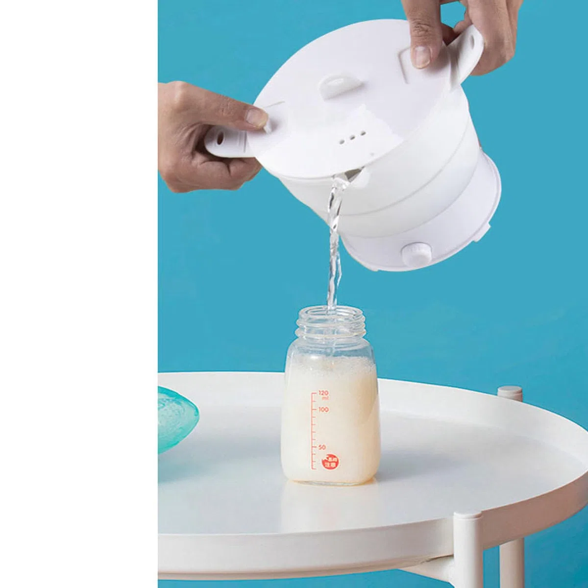 Naroote Fornello Elettrico Pieghevole di Viaggio, Applicazione Elettrica Piegante del Fornello Elettrico Multifunzionale del Silicone del Commestibile 1.2L Ampia con Lo Scaffale del