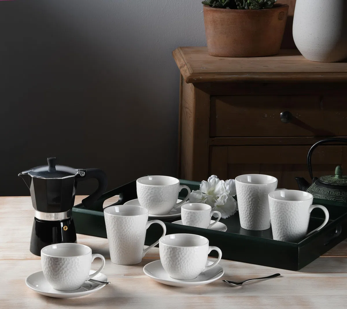 Tognana GF085010000 Set 6 Tazze caffè con Piatto cc80 Golf, Porcellana