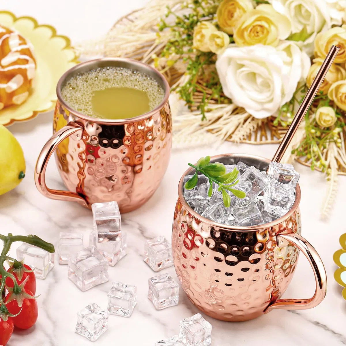 Bicchieri Moscow Mule Rame Mug 550ml Bicchieri per Cocktail Gin Birra Bevande Fredde, Casa, Bar, Feste, San Valentino Giornata della madre Giornata del padre Compleanno Regali Scatola
