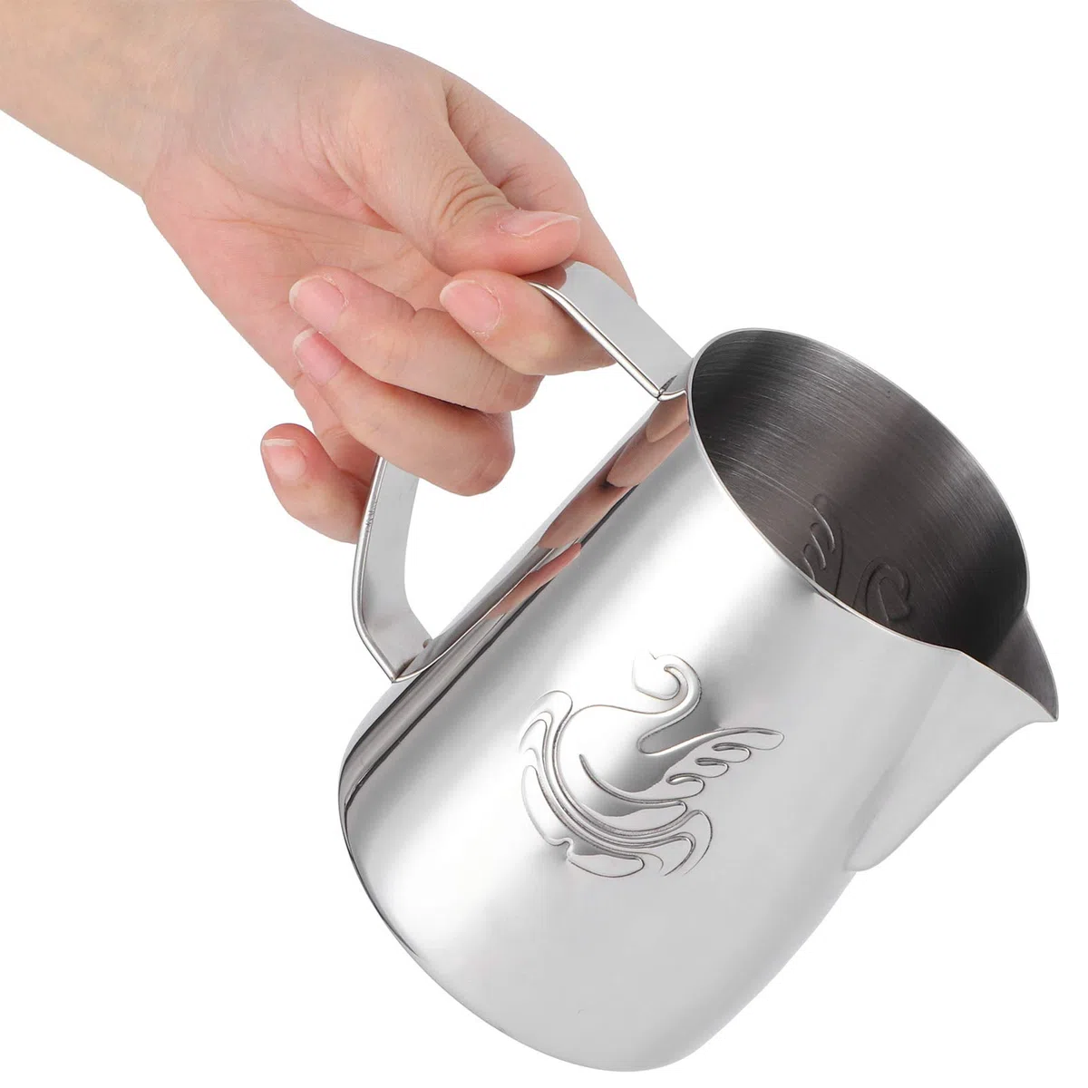Brocca per Schiuma di Latte in Acciaio Inossidabile da 600 Ml Strumento per Barista Brocca per Cappuccinatore Espresso Brocca Fumante per Macchine da Caffè Caffè Latte Cup per Cappuccino Macchina per