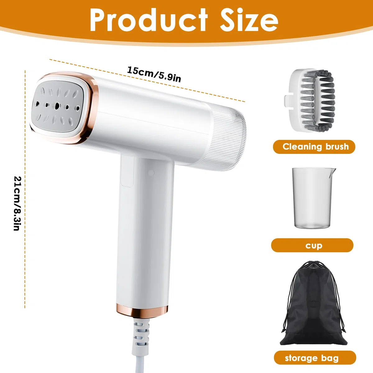 Stiratore a Vapore Portatile, 1000W Portatile da Viaggio Stiratore, ferro da stiro portatile orizzontale e verticale 2 in 1, Mini Stiratrice Verticale, stira camicie da per la casa e il viaggio