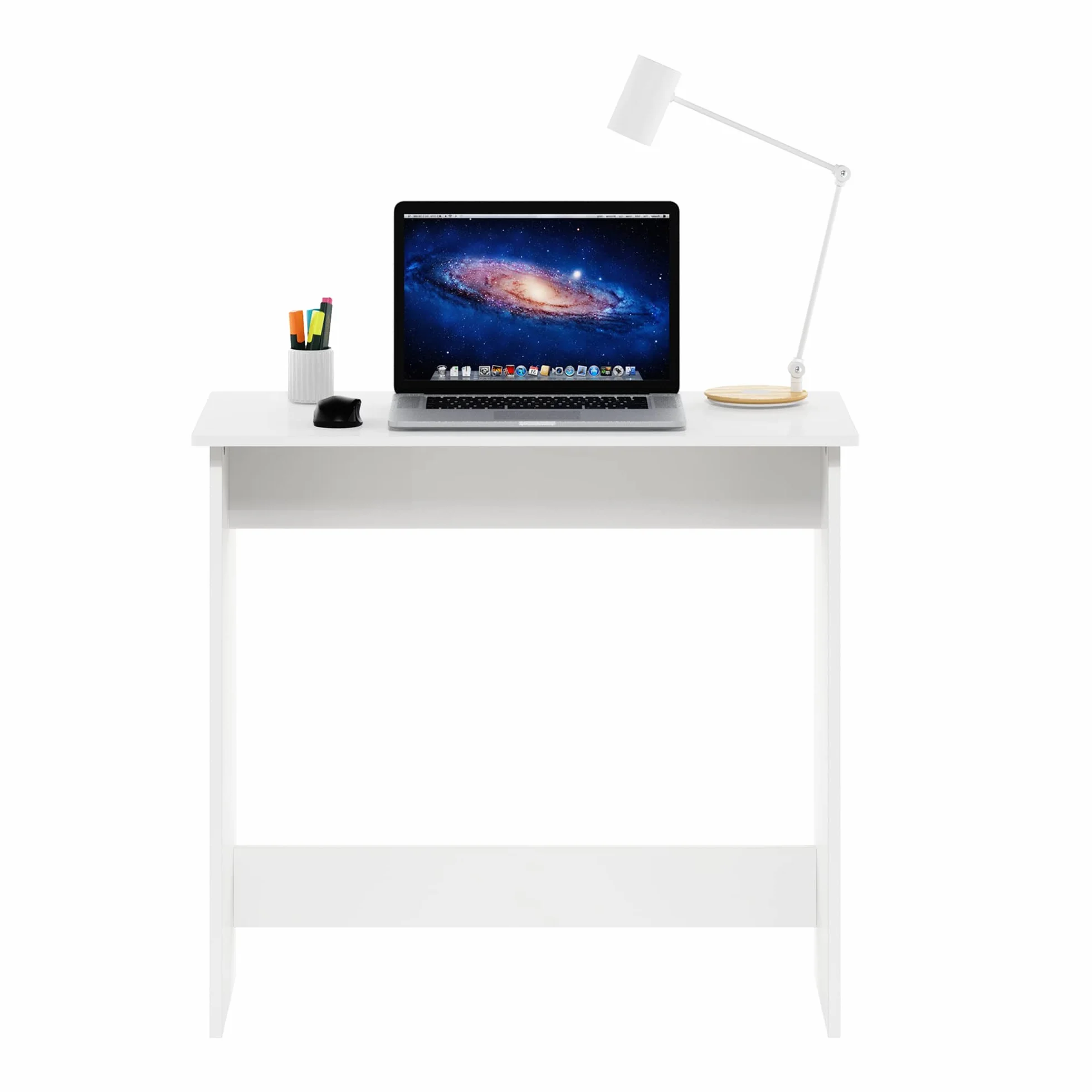 Furinno Semplicistico Tabella di Studio, Legno, Bianco, 39.12 (D) x 79.50 (W) x 75.69 (H) cm