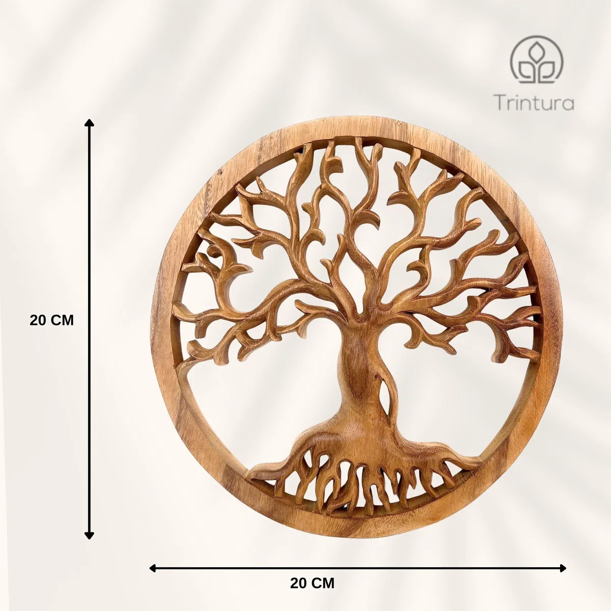 Trintura Albero della vita in legno, 20 cm, decorazione da parete in legno di acacia, albero della vita, idea regalo