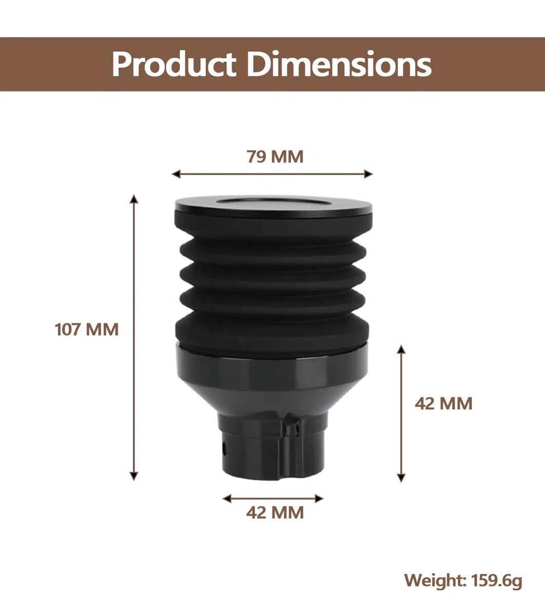 Macinacaffè a imbuto dosato per Eureka Mignon, accessorio 2 in 1 con coperchio e soffietto in silicone per la pulizia e il riempimento dei chicchi di caffè