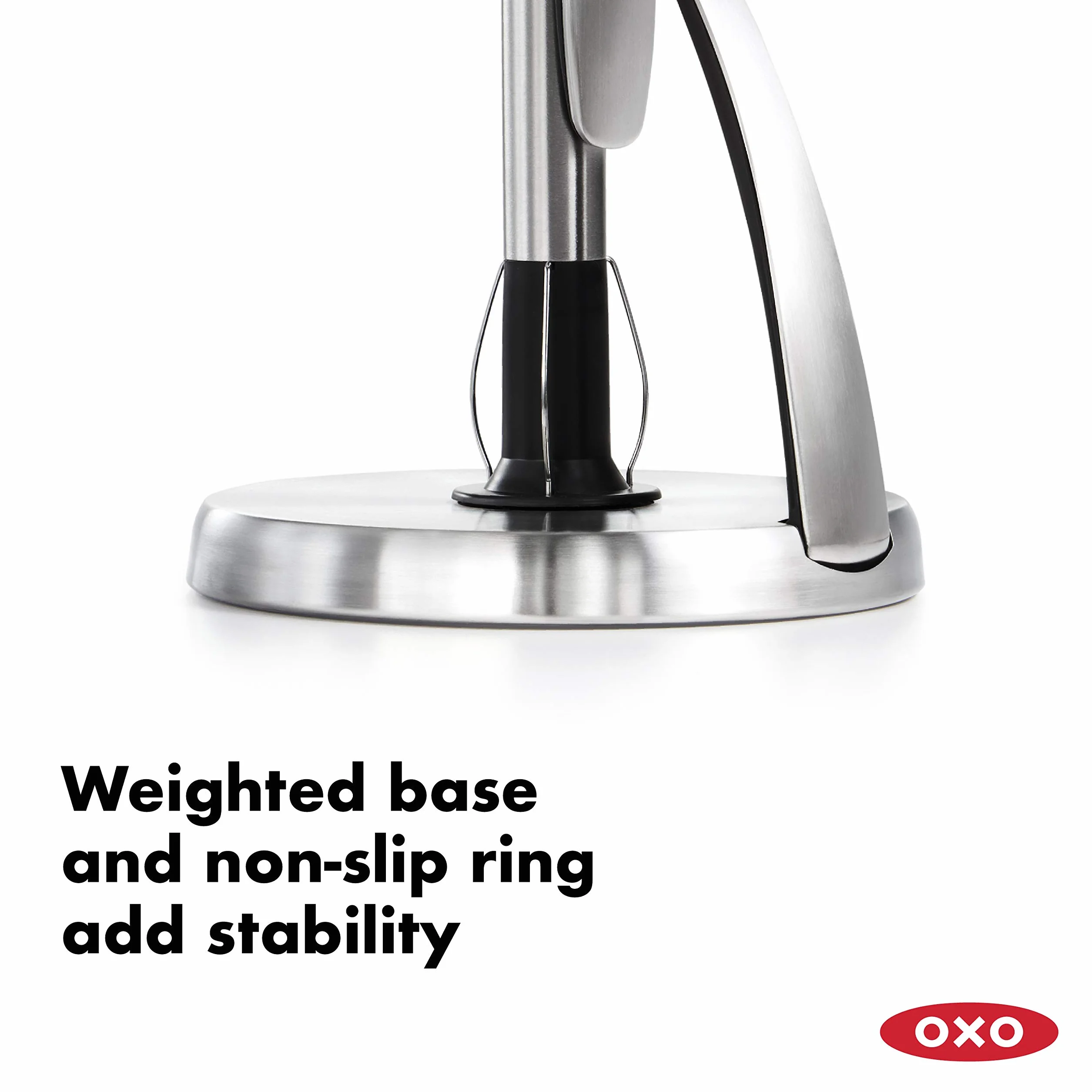 OXO Good Grips SimplyTear - Porta asciugamani di carta, in acciaio inox spazzolato