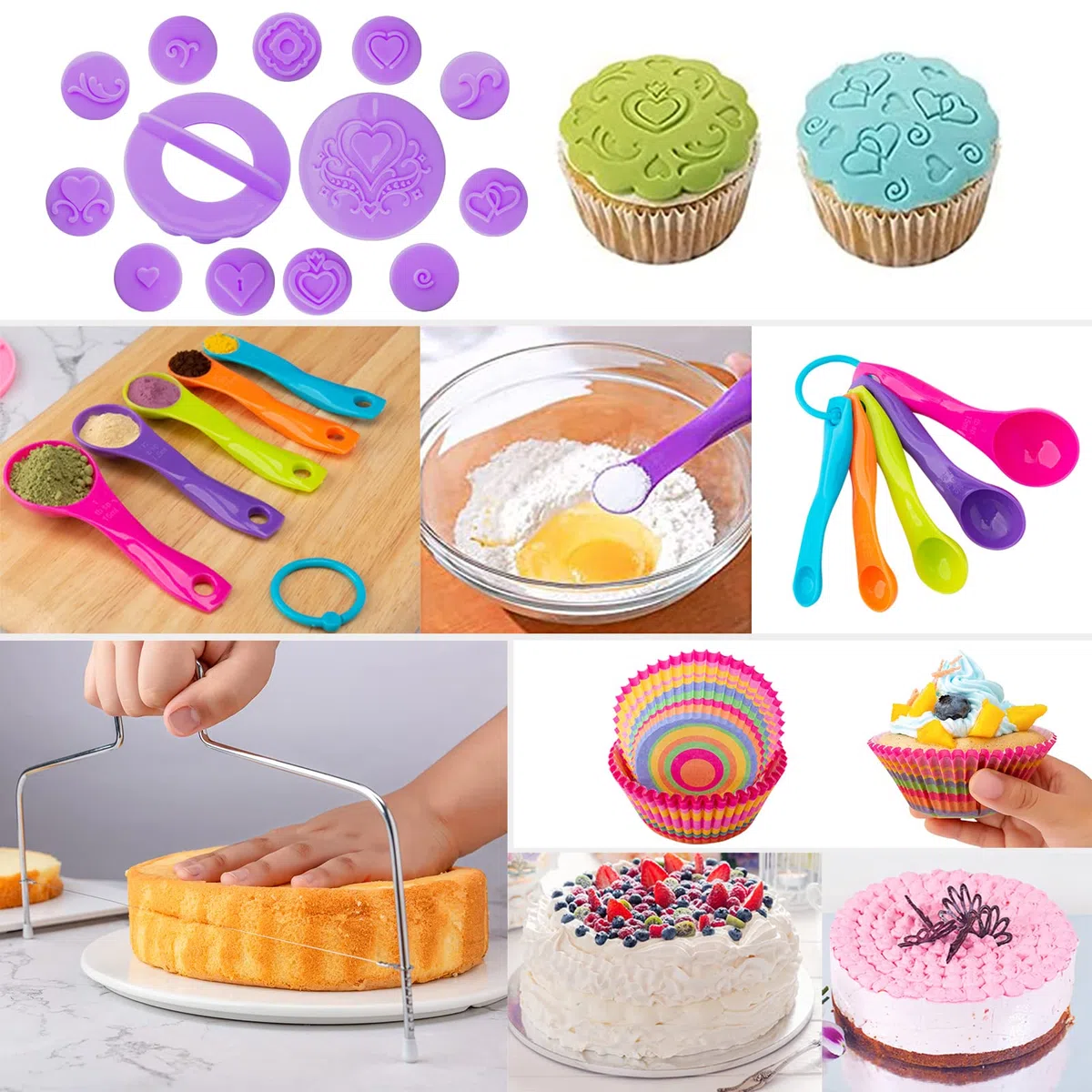 Kit Pasticceria Decorazioni Torte Set 356pcs, Nifogo Utensili Pasticceria con Giradischi, Beccucci, sac a Poche, Decorazioni Torta Compleanno, E-libro