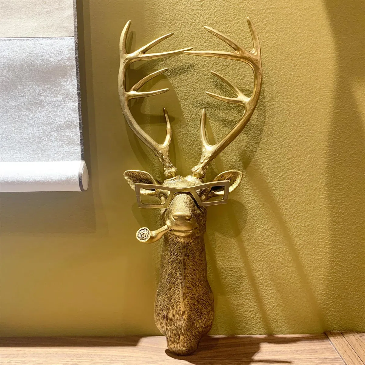 Testa di animale decorazione da parete, testa di cervo finta, sculture di animali, decorazione da parete in resina, decorazione da parete per soggiorno, camera da letto, cucina, regalo, cervo