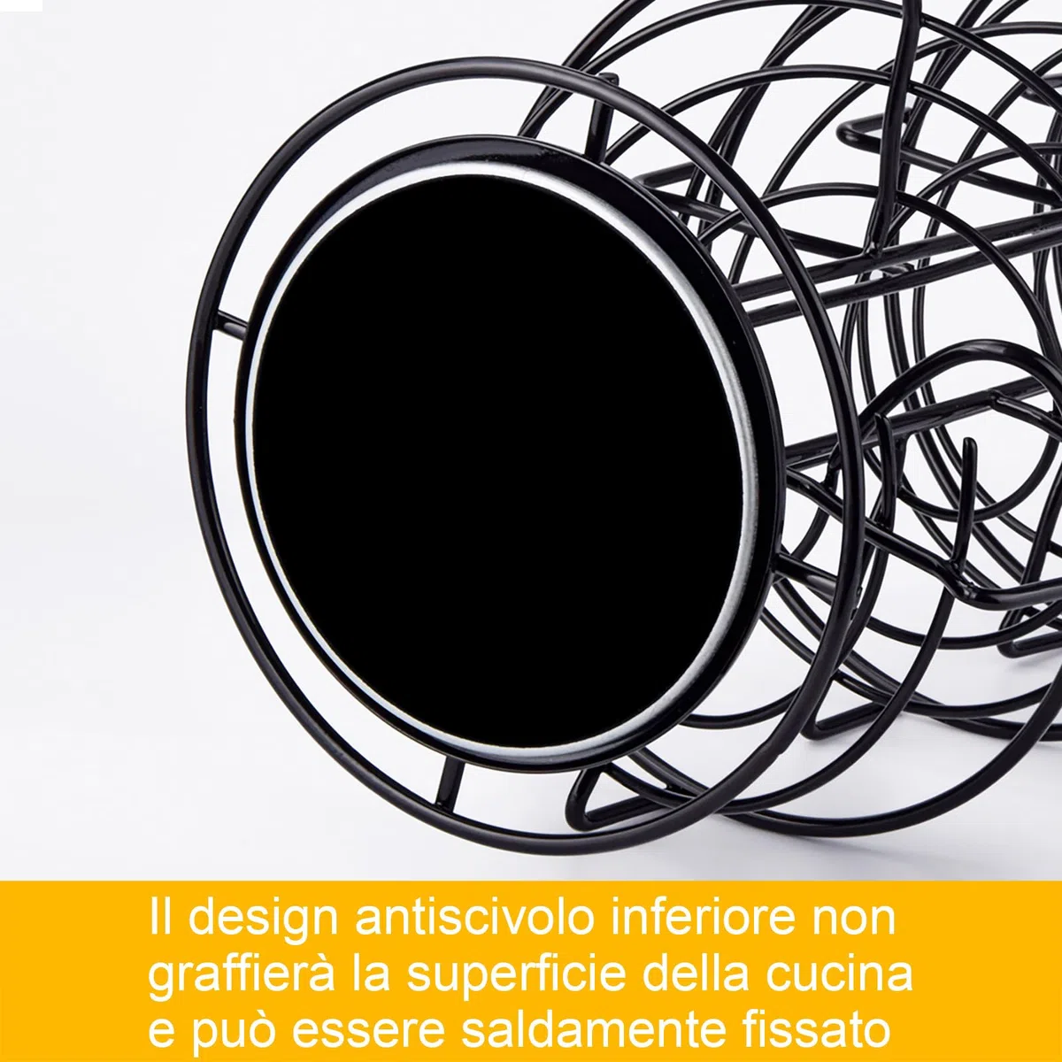 Toplife Porta Uova in Acciaio a Spirale, Portauova Salva Spazio per Cucina, Contenitore Uova Circa 30-36 Uova, Nero