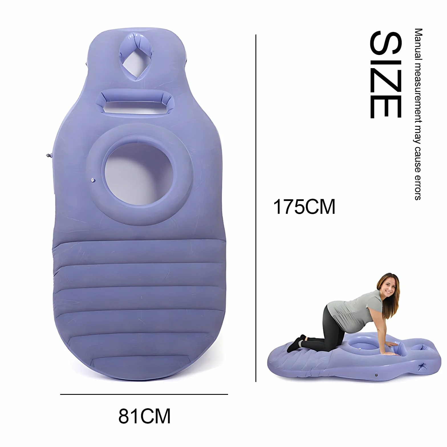 Cuscino Gonfiabile Per La Gravidanza, Cuscino Per Maternità Con Foro Per La Pancia, Per Un Supporto Ottimale Durante Il Sonno, Supporto Per Il Pancione, Blau