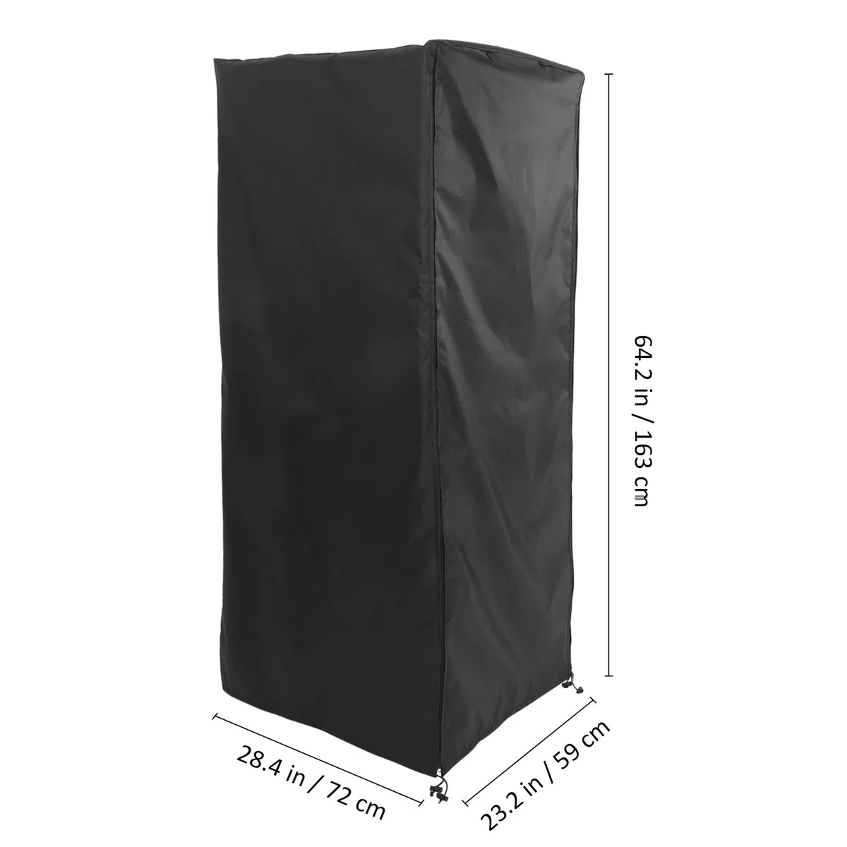 Copertura Protettiva per Griglia e Teglia da Forno Oxford Nero 420D 59X72X163 CM Copertura per Portapane e Rack da Panetteria Resistente e Salvaspazio per Uso Cucina