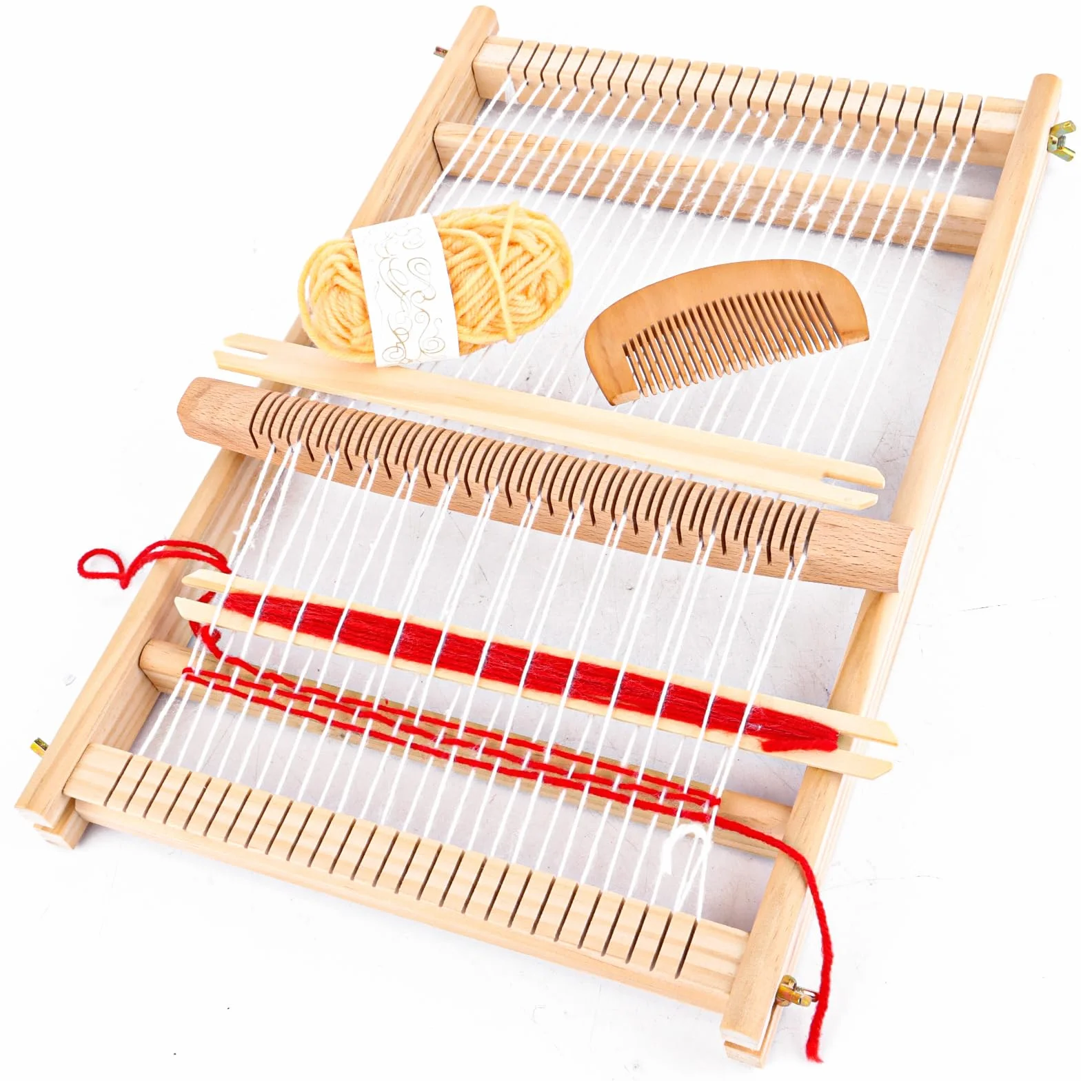 WOPPLXY Cornice per la scuola con navi tessiture, 40 x 27 cm, set di cornici in legno, telaio in legno e accessori, telaio in legno per tessitura e design