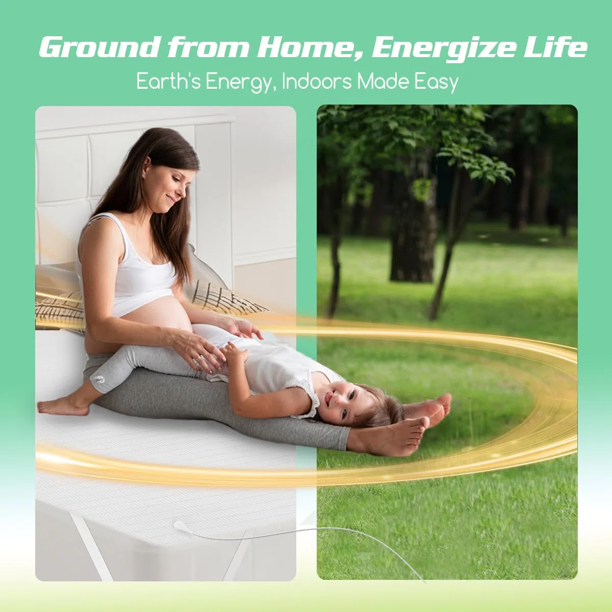 Grounding Sheet - Lenzuolo per letto a terra con cavo di messa a terra, per un sonno migliore (68 x 132 cm)