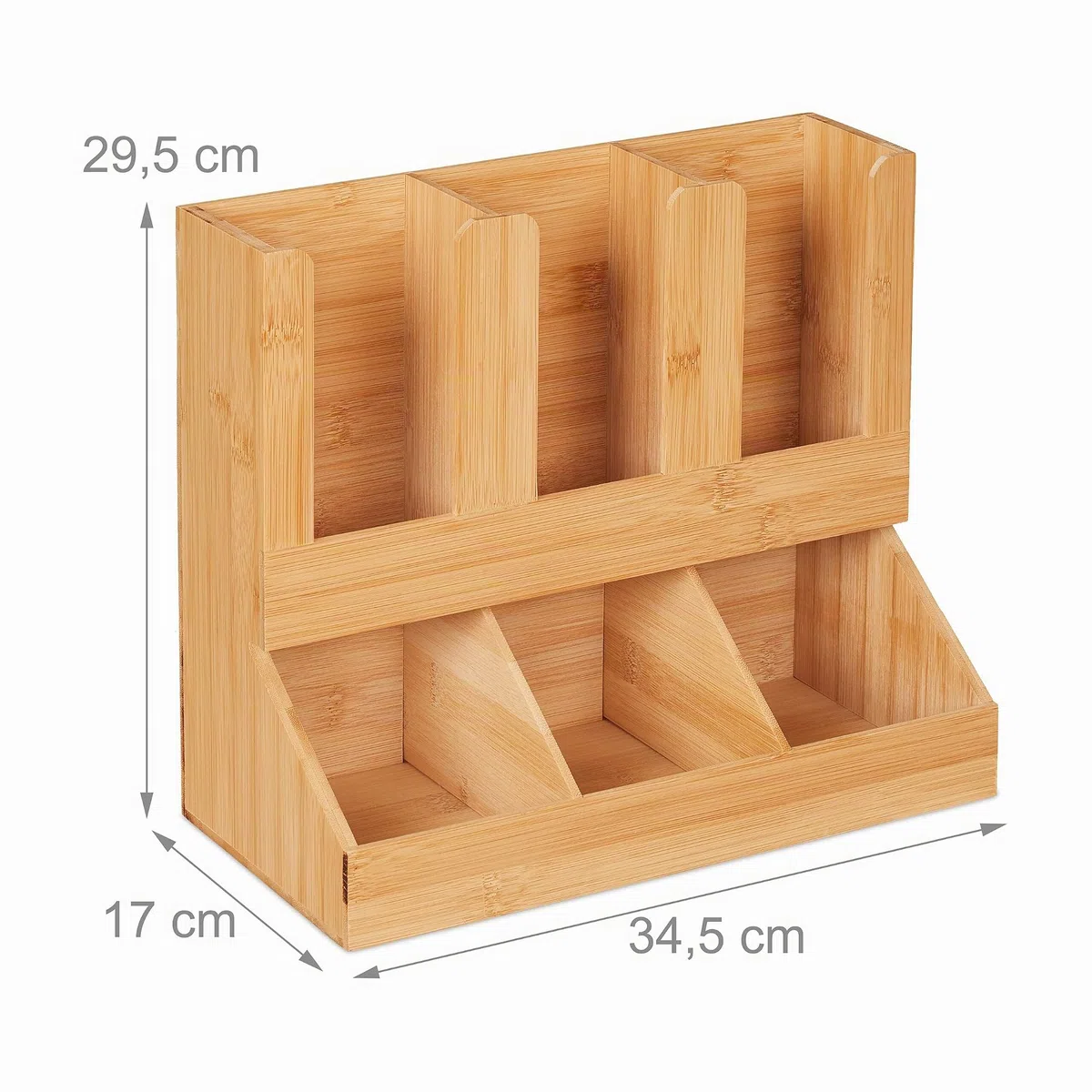 Relaxdays Organizzatore Porta Bicchieri, 6 Scomparti, Organizer 6 Scomparti per Caffetteria, 29,5x34,5x17 cm, Naturale