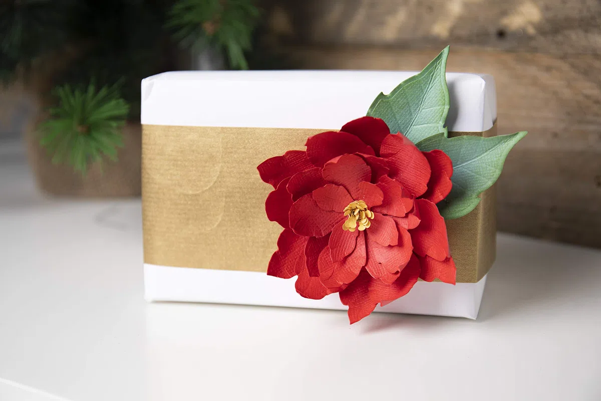 Sizzix Thinlits Set di Fustelle per Fiori 3D Natalizi - Stella di Natale Elegante - 5 Pezzi