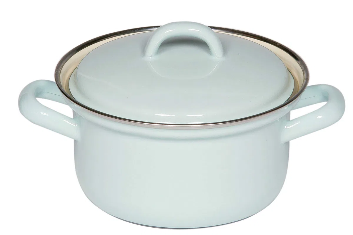 Riess 0277-006 - Casseruola classica con bordo cromato, diametro 14 cm, colore: Turchese