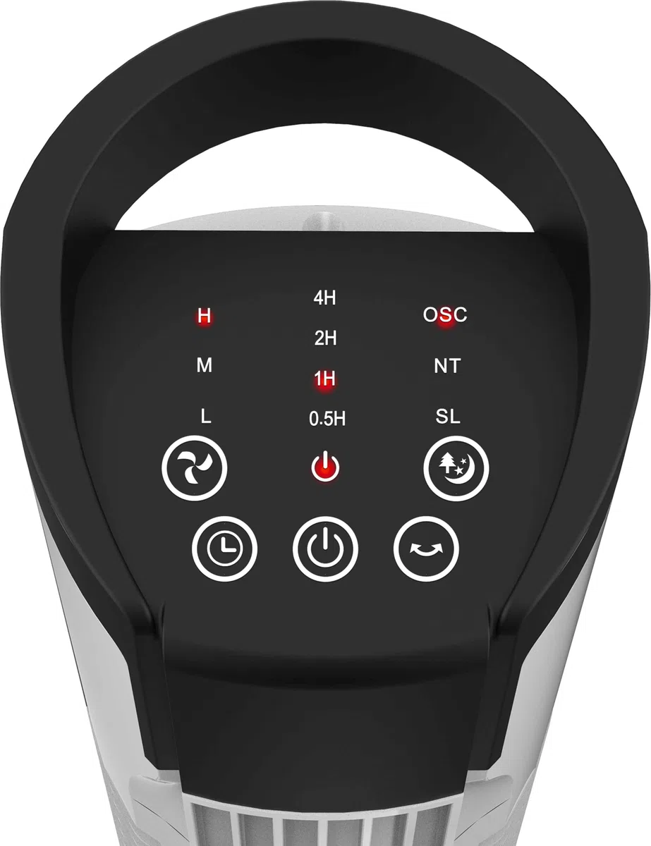 Megashopitalia Ventilatore a Torre 50Watt con Pannello Touch 3 Modalità 3 Velocità Telecomando (Bianco)