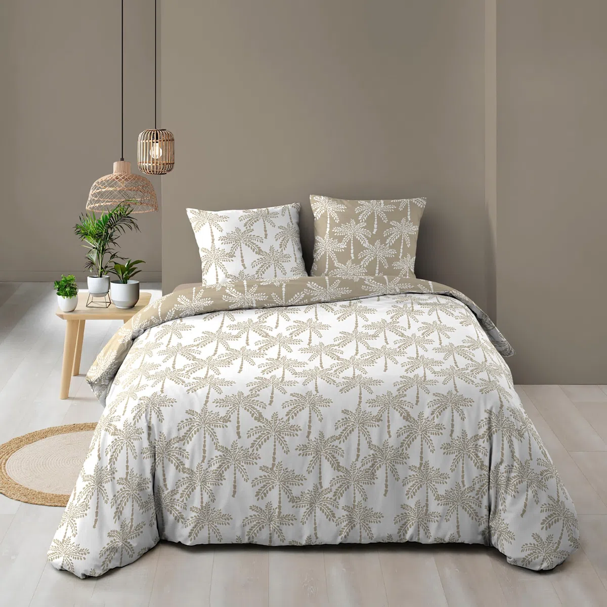 douceur d'intérieur, set da 3 pezzi (240 x 220 cm) Oliana, reversibile, 100% cotone