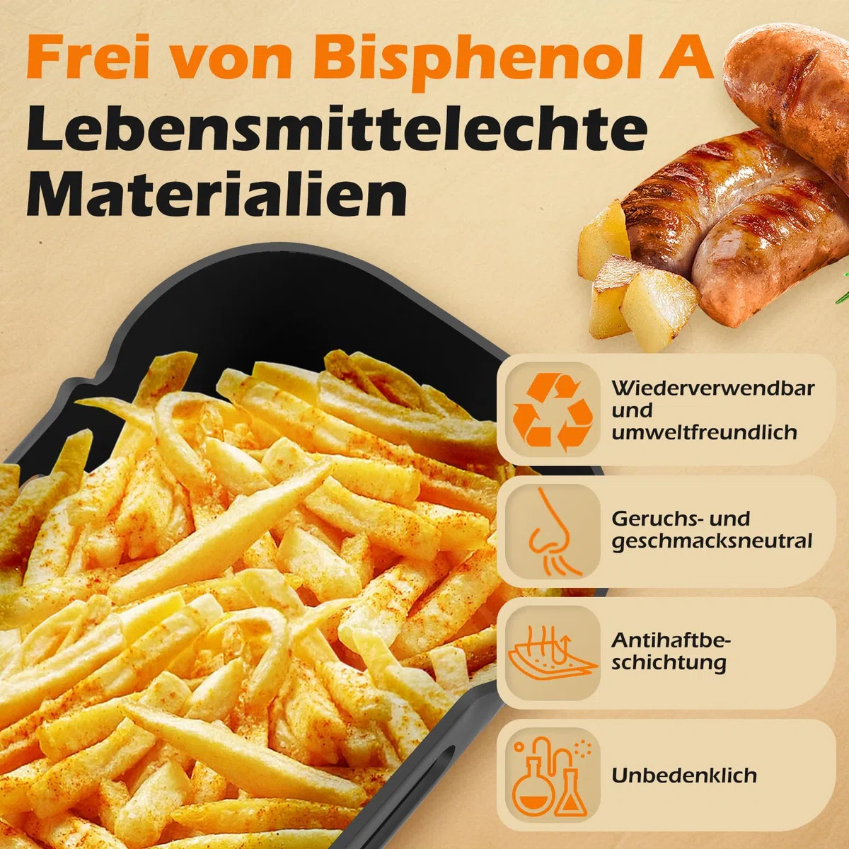 Accessori per friggitrice ad aria calda Philips Dual Basket Airfryer serie 5000/3000 6L/3L, Airfryer stampo in silicone per Philips 5000, senza BPA, riutilizzabile e per uso alimentare (25 pezzi)