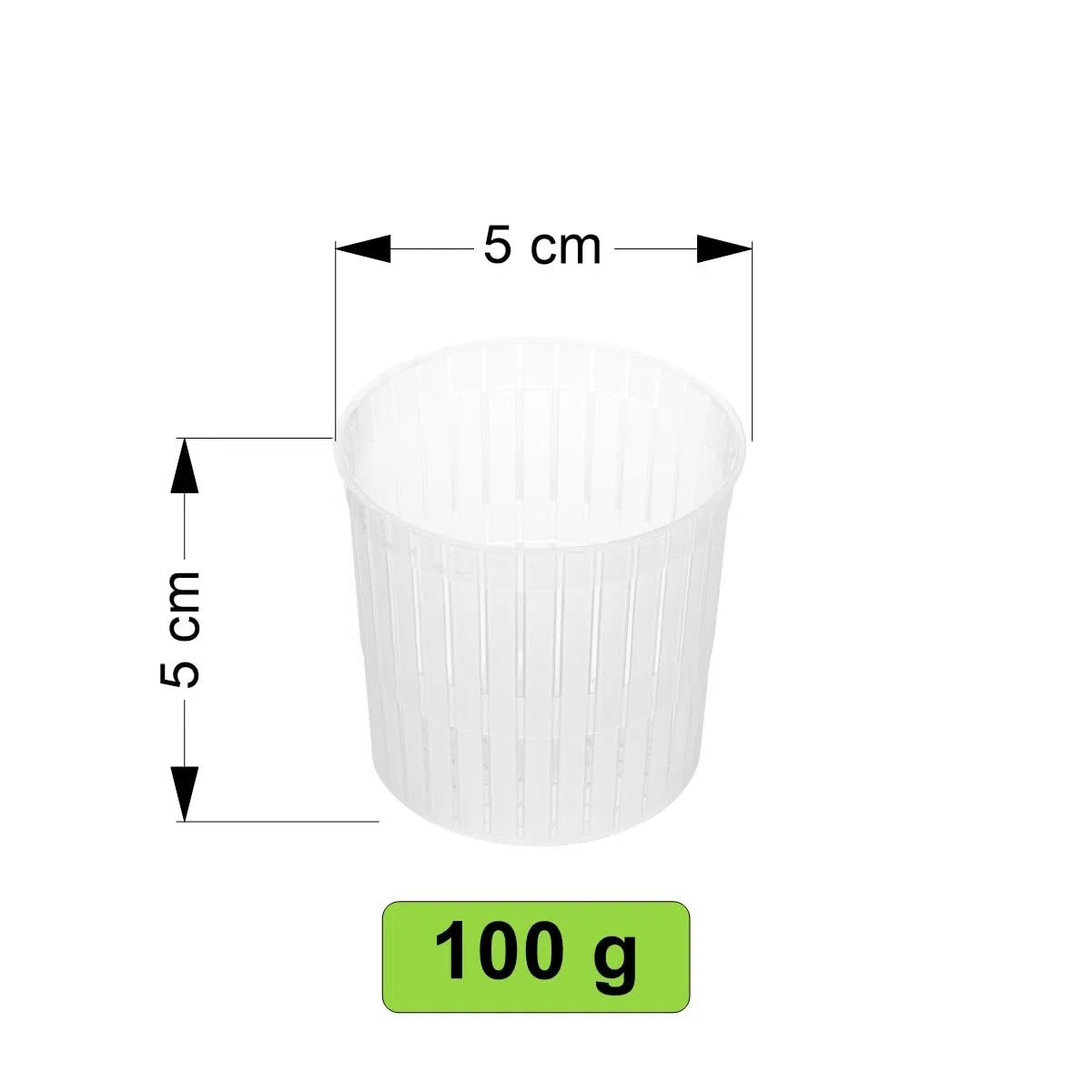 50 x Forma plastica per formaggio 5x5cm - 100g – Ricotta Forme e fuscelle | Forme formaggio