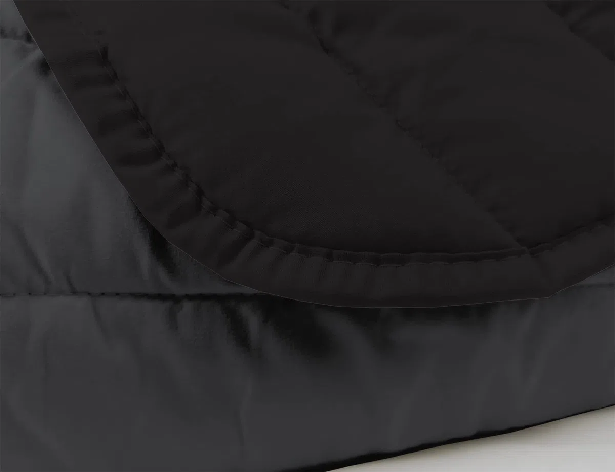 Banzaii Copriletto Una Piazza e Mezza 220x260 cm Primaverile, Trapuntino Matrimoniale Trapuntato Leggero, Trapunta Estiva Bicolore Reversibile Made in Italy - Grigio Scuro/Nero