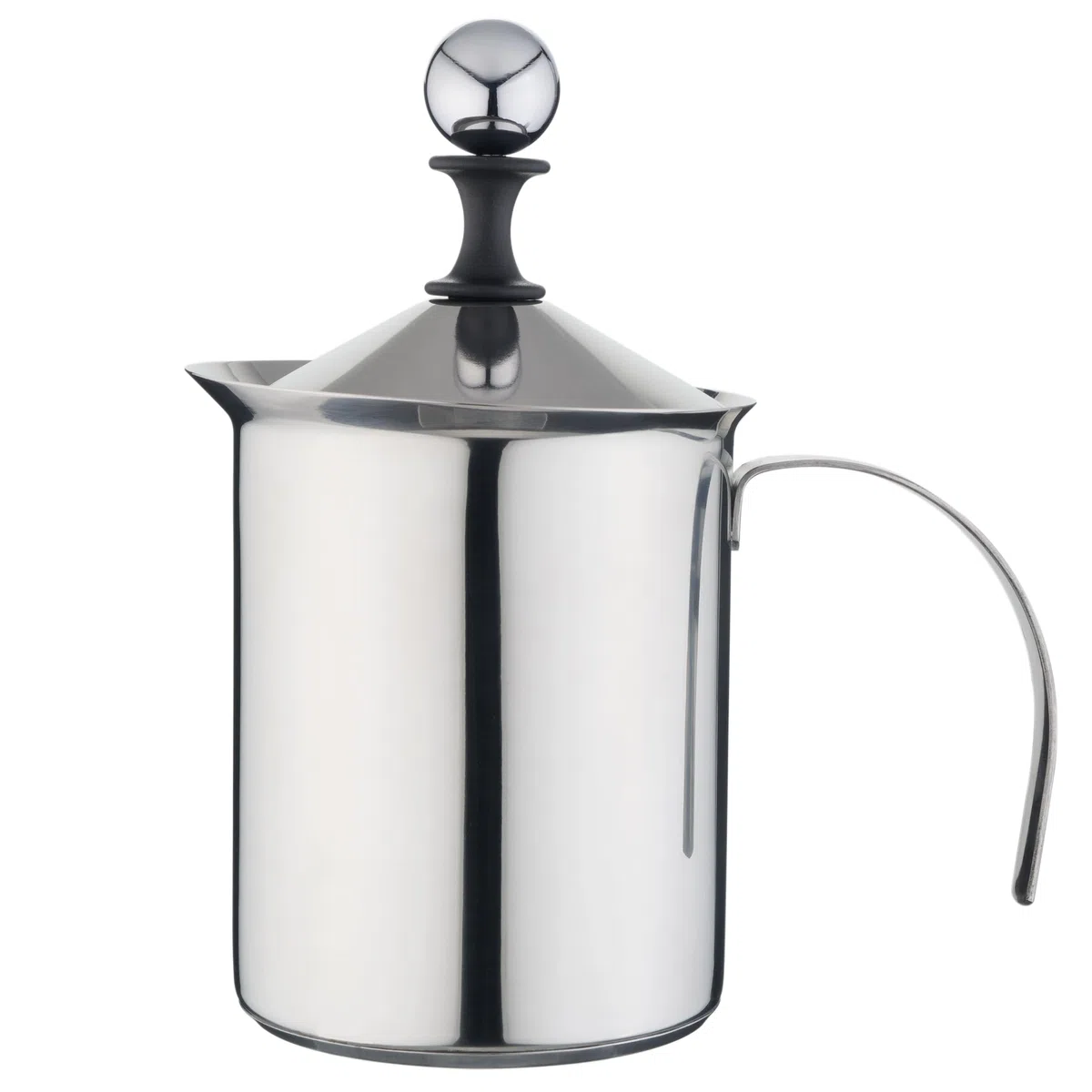 Schiumalatte per Latte Vaccino & Vegatale, 0.8 Litro Volume, per Tutti i Piani Cotture incl. Induzione, in Acciaio Inossidabile, Lavabile in Lavastoviglie