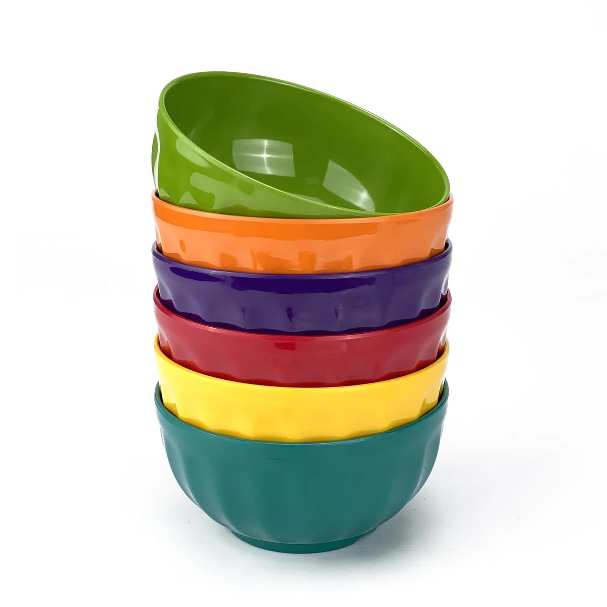 Set di ciotole Yalin in melammina, 25,4 cm 100% melammina per cereali/zuppa/insalata, 800 g, confezione da 6 in 6 colori assortiti, anti-rottura e lavabili in lavastoviglie, senza BPA