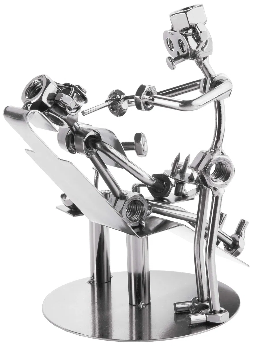 BRUBAKER Vite Uomo Dentist - Figura in Ferro Artigianale in Metallo - Regalo in Metallo per Dentisti, Assistenti Dentali e Infermieri Dentali