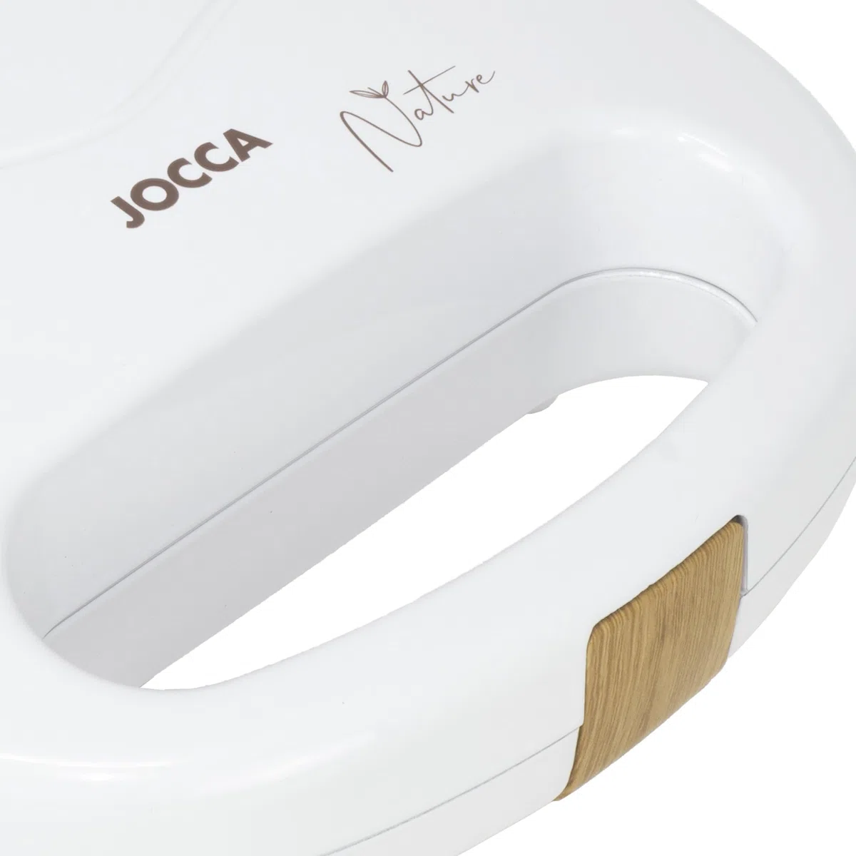JOCCA - Tostapane a 2 fette, tostapane linea Nature/Piastre Grill Antiaderenti/Indicatori luminosi/Panini e altri pasti/Finitura moderna Effetto Legno (Bianco)