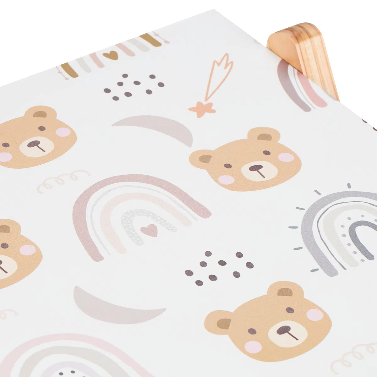 Relaxdays Comodino da Letto per Bambini, Tavolino con Scomparto Giochi Cameretta, 42x34x30 cm, Legno e MDF, Multicolore