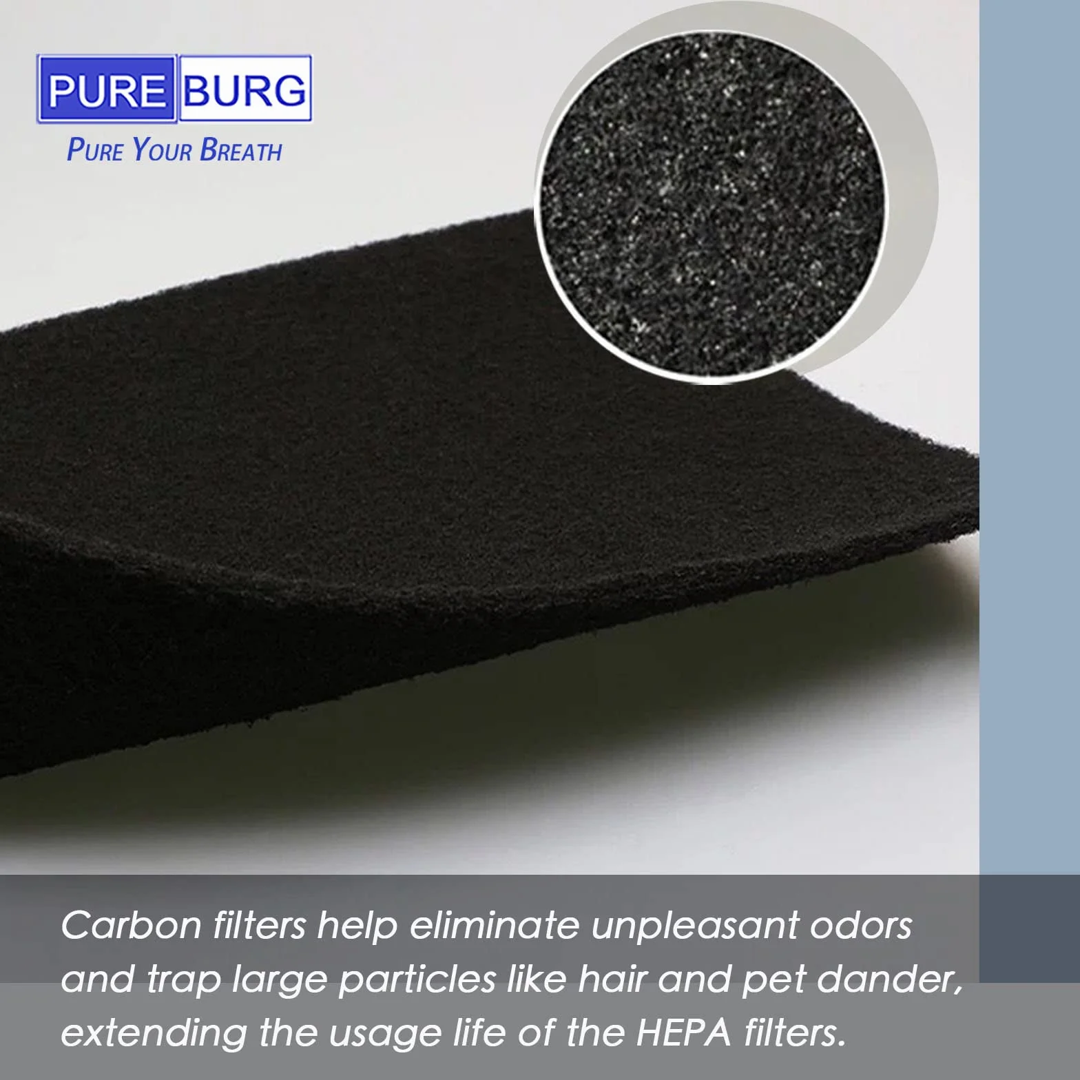 PUREBURG Confezione da 2 filtri HEPA di ricambio a 3 stadi compatibili con purificatore d'aria Pro Breeze PB-P03 4 in 1, codice articolo PB-P03F