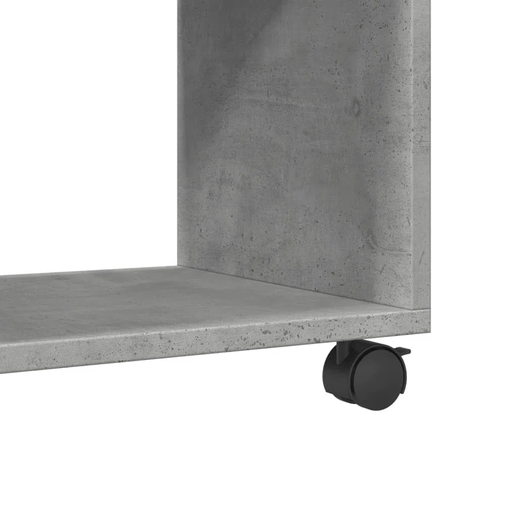 vidaXL Mobiletto con Ruote Grigio Cemento 72x33x42,5 cm in Truciolato, armadietto a rotelle, Mobile con Ruote, mobiletto con Ruote