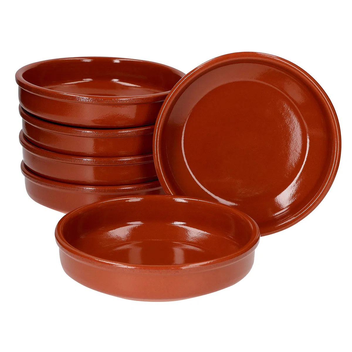 MamboCat Cazuela Set di ciotole in argilla Ø 20 cm misura L 6 ciotole per tapas crema bruclee ciotole mediterranee stoviglie in argilla medievale di alta qualità realizzate a mano in stile vintage