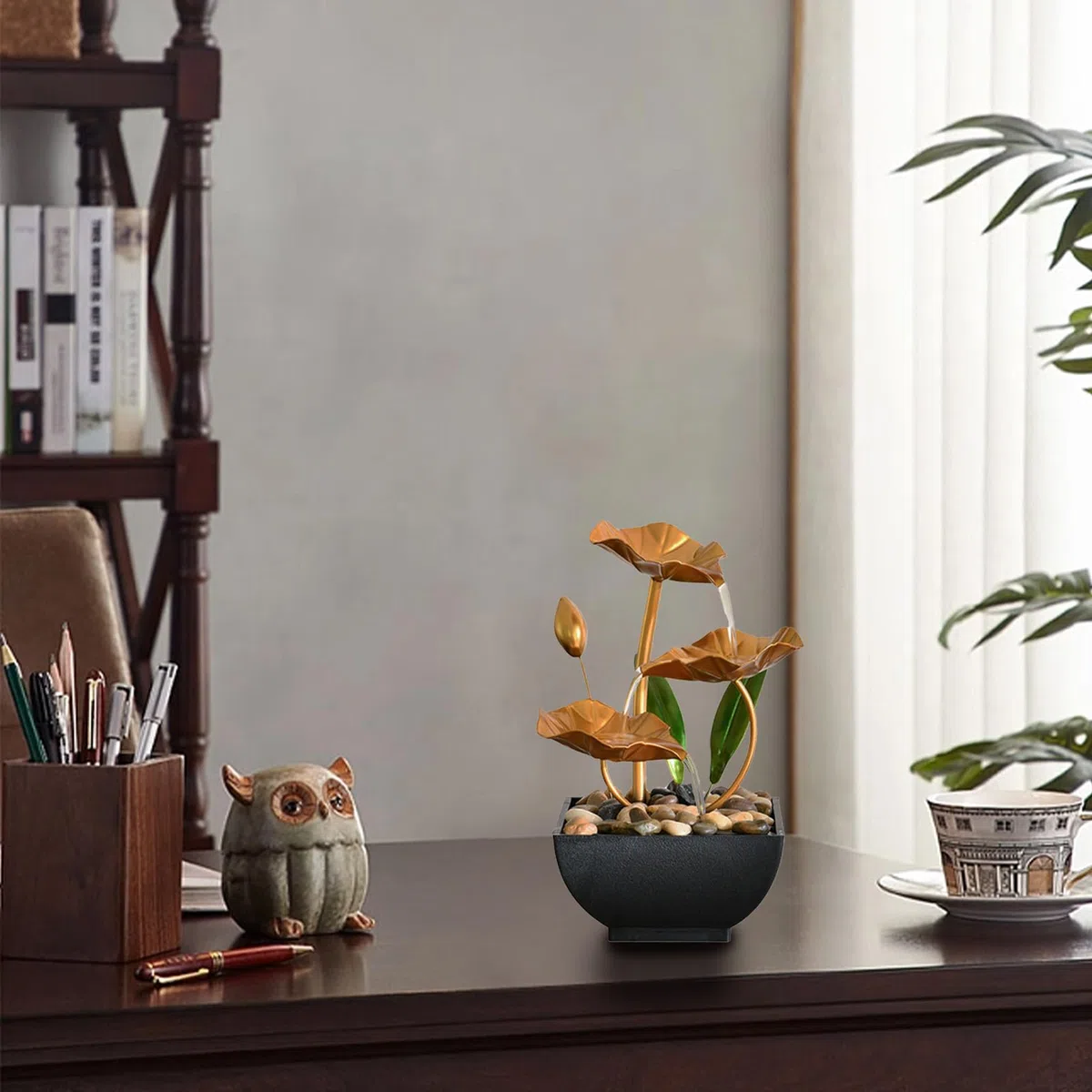 Ornamenti d'acqua correnti di fontana, fontana interna cascata natura, fontana da tavolo Zen rilassante, idea regalo, per la decorazione della casa, l'arredamento dell'ufficio, soggiorno