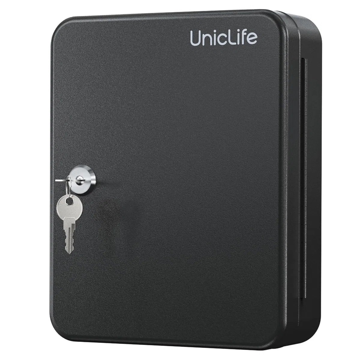 Uniclife Armadietto per Chiavi in Acciaio a 28 Tasti con 2 Chiavi di Sblocco Organizzatore di Chiavi a Parete Scatola di Sicurezza Nera Smerigliata con Ganci e Targhette Portachiavi Grandi in 5 Colori