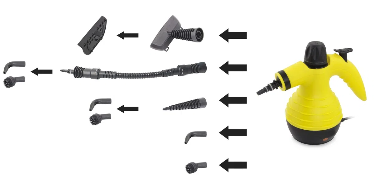 Pulitore Pulitore a Vapore con accessori Igienizza Uccide Ed Elimina Il 99,99%* Di Virus Germi E Batteri DISINFETTA VAPORE 1500W Sanificatore Multiusi Accessori Rimuovere Le Macchi Da